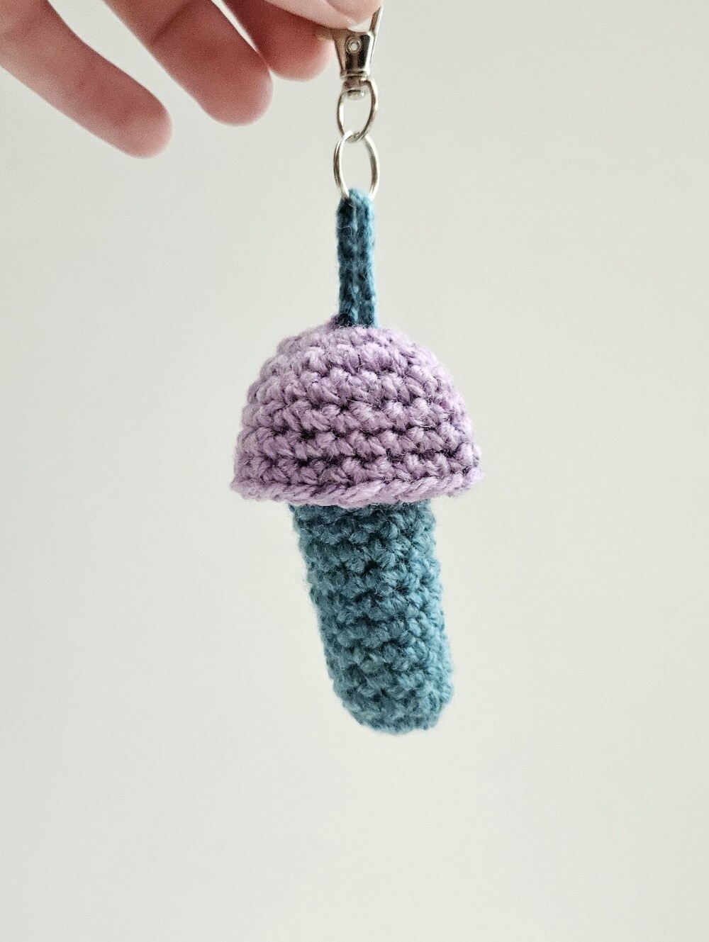 Mushroom Chapstick Keychain - Blue & Purple